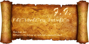 Földváry István névjegykártya